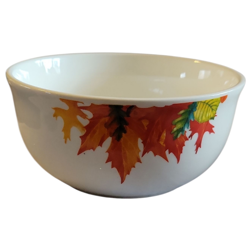 Vtg Greenbrier Royal Norfolk Autumn Leaves Thanksgiving Fall Bowl